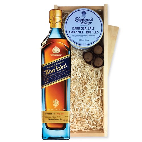 Johnnie Walker Blue Label Whisky And Dark Sea Salt Charbonnel Chocolates Box